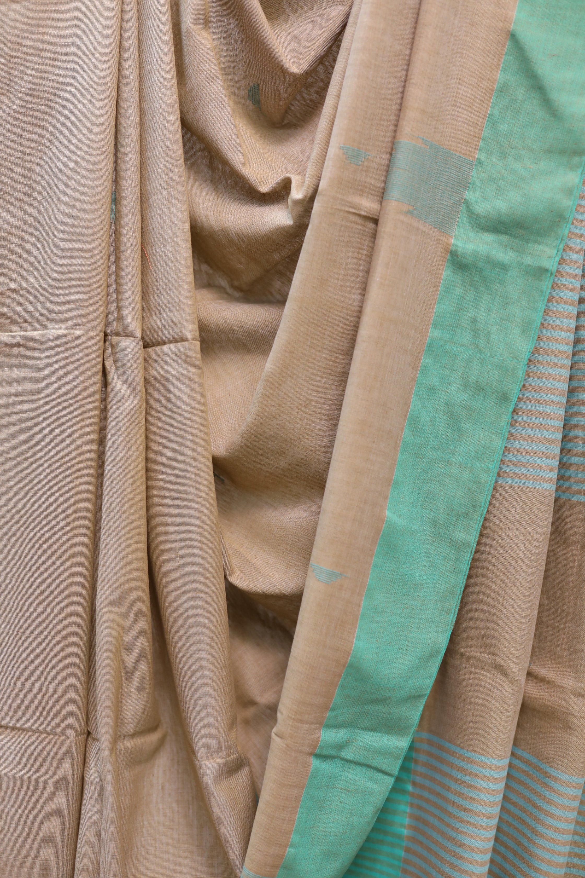 Pastel Brown Cotton Star Jamdani Saree - SRPBSCJS140