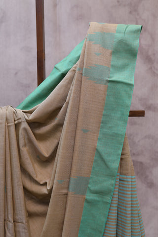 Pastel Brown Cotton Star Jamdani Saree-SRPBSCJS140