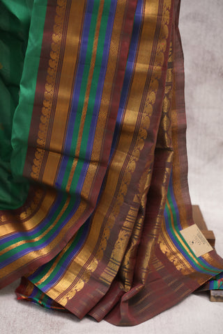 Green Gadwal Cotton Silk Saree - SRGGCSS07