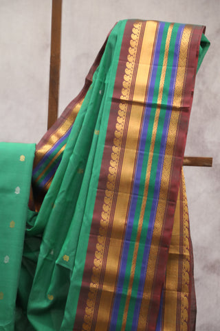 Green Gadwal Cotton Silk Saree - SRGGCSS07