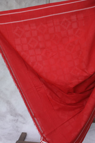 Red Pochampalli Cotton Ikat Saree - SRRPCIS287