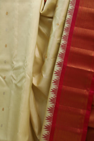 Cream Gadwal Silk Saree - SRCSS350