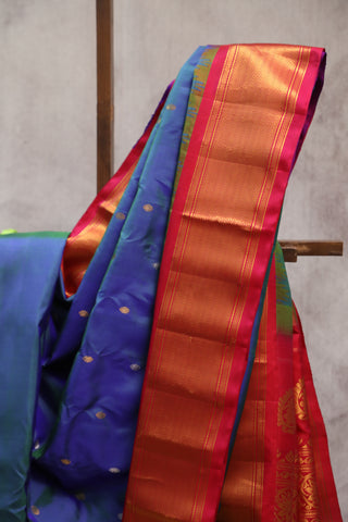 Blue Gadwal Silk Saree - SRBGSS351