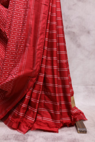 Maroon Pochampalli Silk Ikat Saree-SRMPSIS50