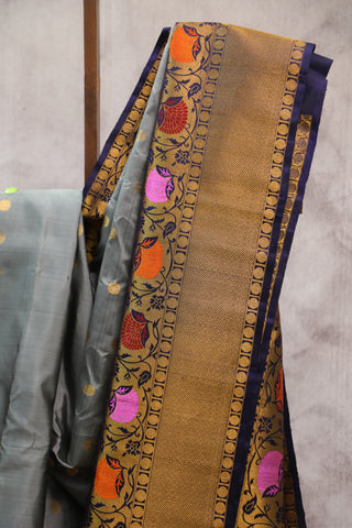 Grey Gadwal Silk Saree - SRGGSS352