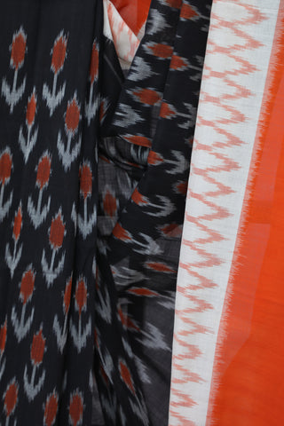 Black Pochampalli Cotton Ikat Saree - SRBPCIS286