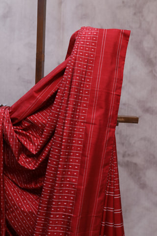 Maroon Pochampalli Silk Ikat Saree-SRMPSIS50