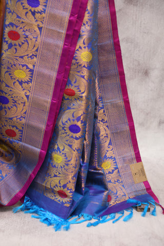 Khaki Gadwal Silk Saree - SRKGSS353