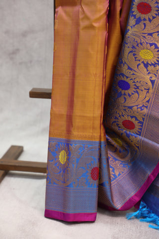 Khaki Gadwal Silk Saree - SRKGSS353