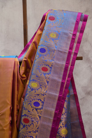 Khaki Gadwal Silk Saree - SRKGSS353