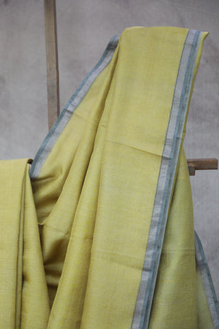 Yellow Tussar Silk Saree - SRPSTSS1017