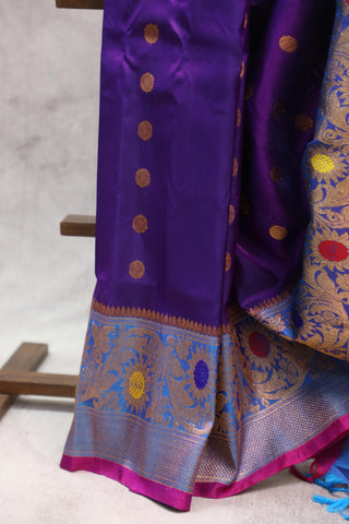 Purple Gadwal Silk Saree - SRPGSS354