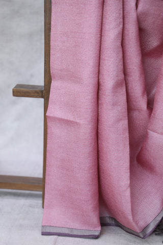 Pink Tussar Silk Saree - SRPSTSS1015