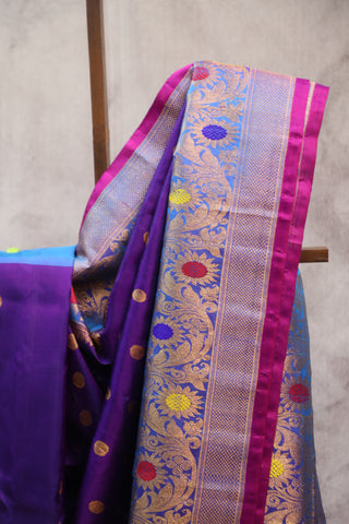 Purple Gadwal Silk Saree - SRPGSS354