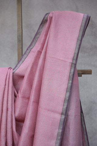 Pink Tussar Silk Saree - SRPSTSS1015