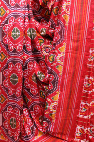 Red Pochampalli Silk Ikat Saree-SRRPSIS54