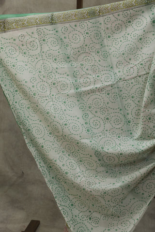 White HBP Cotton Saree - SRWCS1585