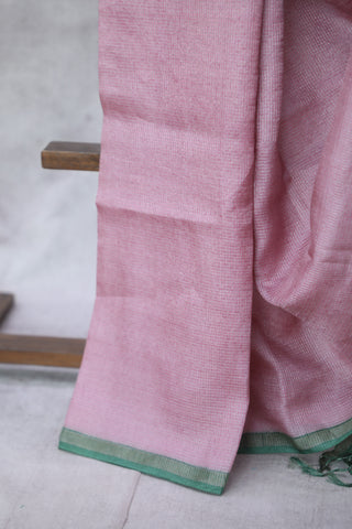 Pink Tussar Silk Saree - SRPSTSS1016