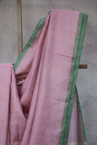 Pink Tussar Silk Saree - SRPSTSS1016