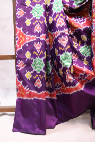 Purple Pochampalli Silk Ikat Saree-SRPPSIS55