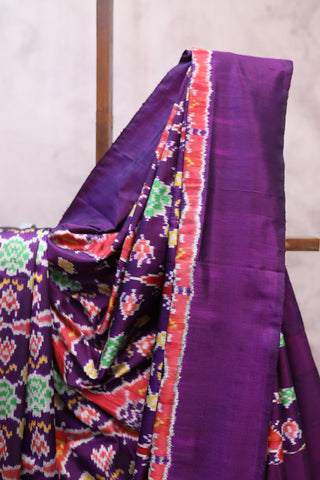 Purple Pochampalli Silk Ikat Saree-SRPPSIS55