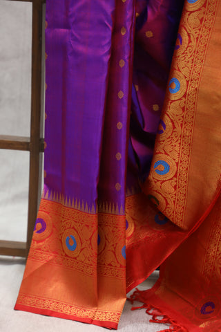 Purple Gadwal Silk Saree - SRPGSS348