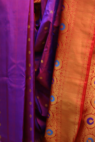 Purple Gadwal Silk Saree - SRPGSS348