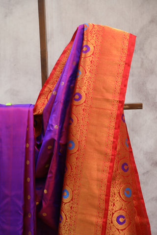 Purple Gadwal Silk Saree - SRPGSS348