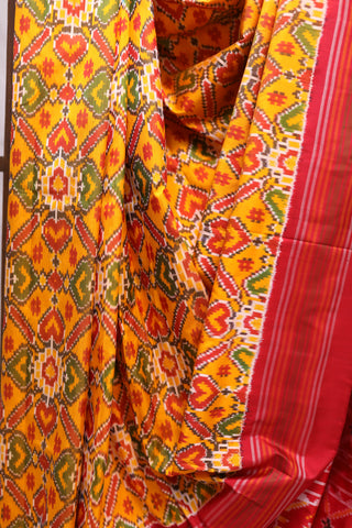 Yellow Pochampalli Silk Ikat Saree-SRYPSIS56