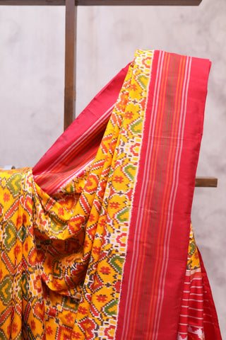 Yellow Pochampalli Silk Ikat Saree-SRYPSIS56