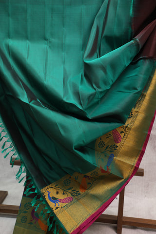 Dark Brown Gadwal Silk Saree - SRBGSS347