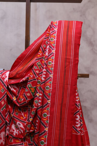 Red Pochampalli Silk Ikat Saree-SRRPSIS58