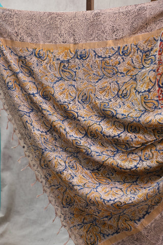 Red Kalamkari Chinnori Silk Saree-SRRKCSS34