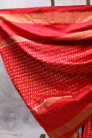 Turquoise Pochampalli Silk Ikat Saree-SRTPSIS68