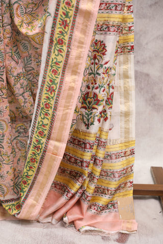 Peach HBP Cotton Silk Saree With Maheshwari Border - SRPCSS709