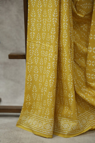 Yellow HBP Cotton Saree - SRYCS1578