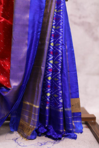 Red Pochampalli Silk Ikat Saree-SRRPSIS60