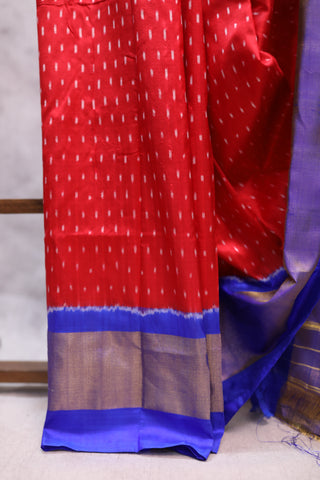 Red Pochampalli Silk Ikat Saree-SRRPSIS60