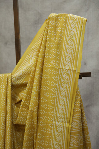 Yellow HBP Cotton Saree - SRYCS1578