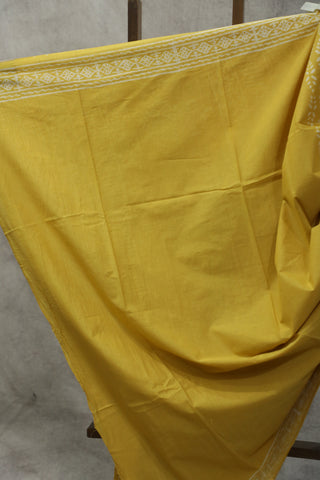 Yellow HBP Cotton Saree - SRYCS1578