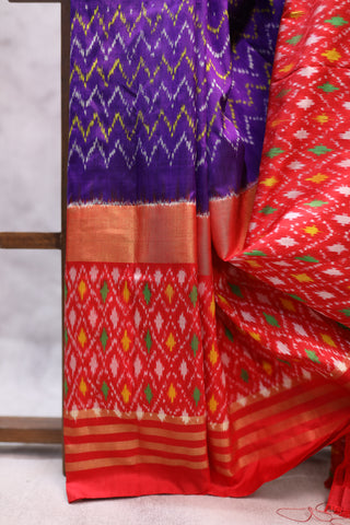 Purple Pochampalli Silk Ikat Saree-SRPPSIS61