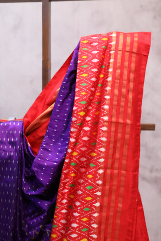 Purple Pochampalli Silk Ikat Saree-SRPPSIS61