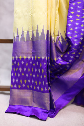 Yellow Pochampalli Silk Ikat Saree-SRYPSIS63