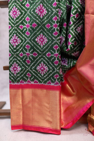 Light Green Pochampalli Silk Ikat Saree-SRLGPSIS82