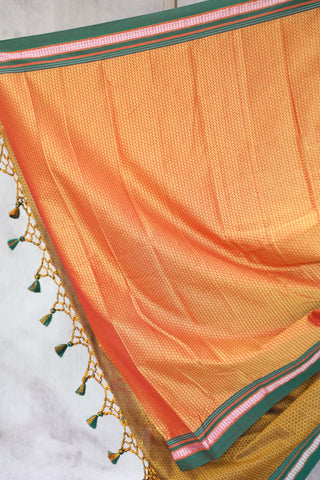 Mustard Yellow Plain Khun Saree With Border-SRBPKS238