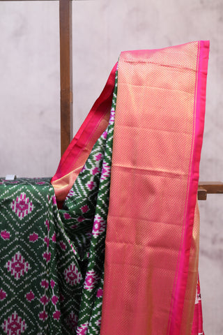 Light Green Pochampalli Silk Ikat Saree-SRLGPSIS82