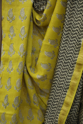 Yellow HBP Cotton Silk Chanderi Saree - SRYSCS726