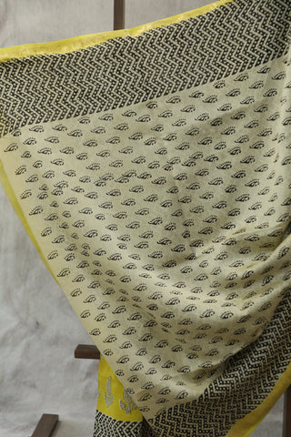 Yellow HBP Cotton Silk Chanderi Saree - SRYSCS726