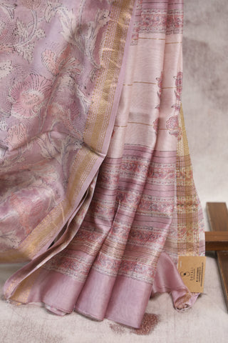 Mauve HBP Cotton Silk Saree With Maheshwari Border - SRMCSS697