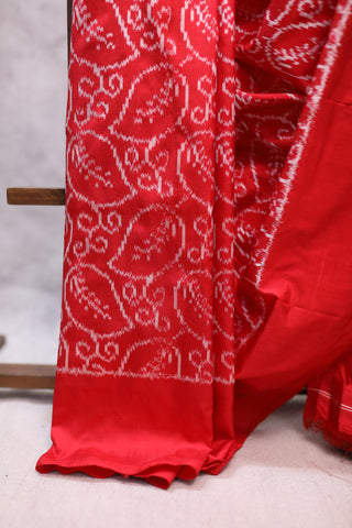 Red Pochampalli Silk Ikat Saree-SRRPSIS80